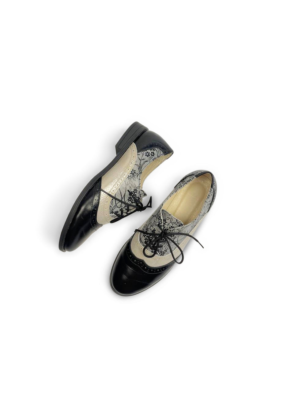 Handmade Brogues Flats For Women Three Leather Tone