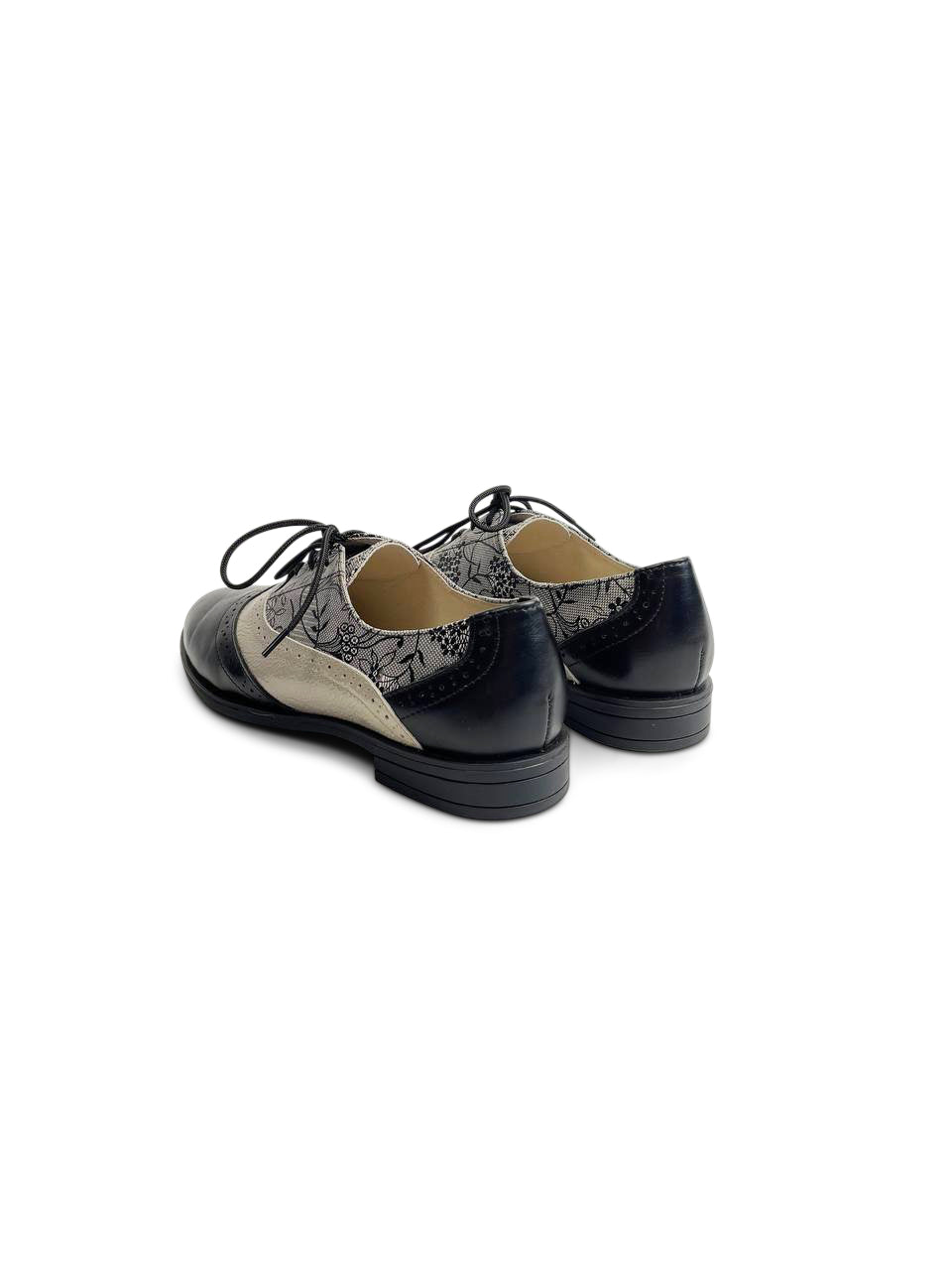 Handmade Brogues Flats For Women Three Leather Tone