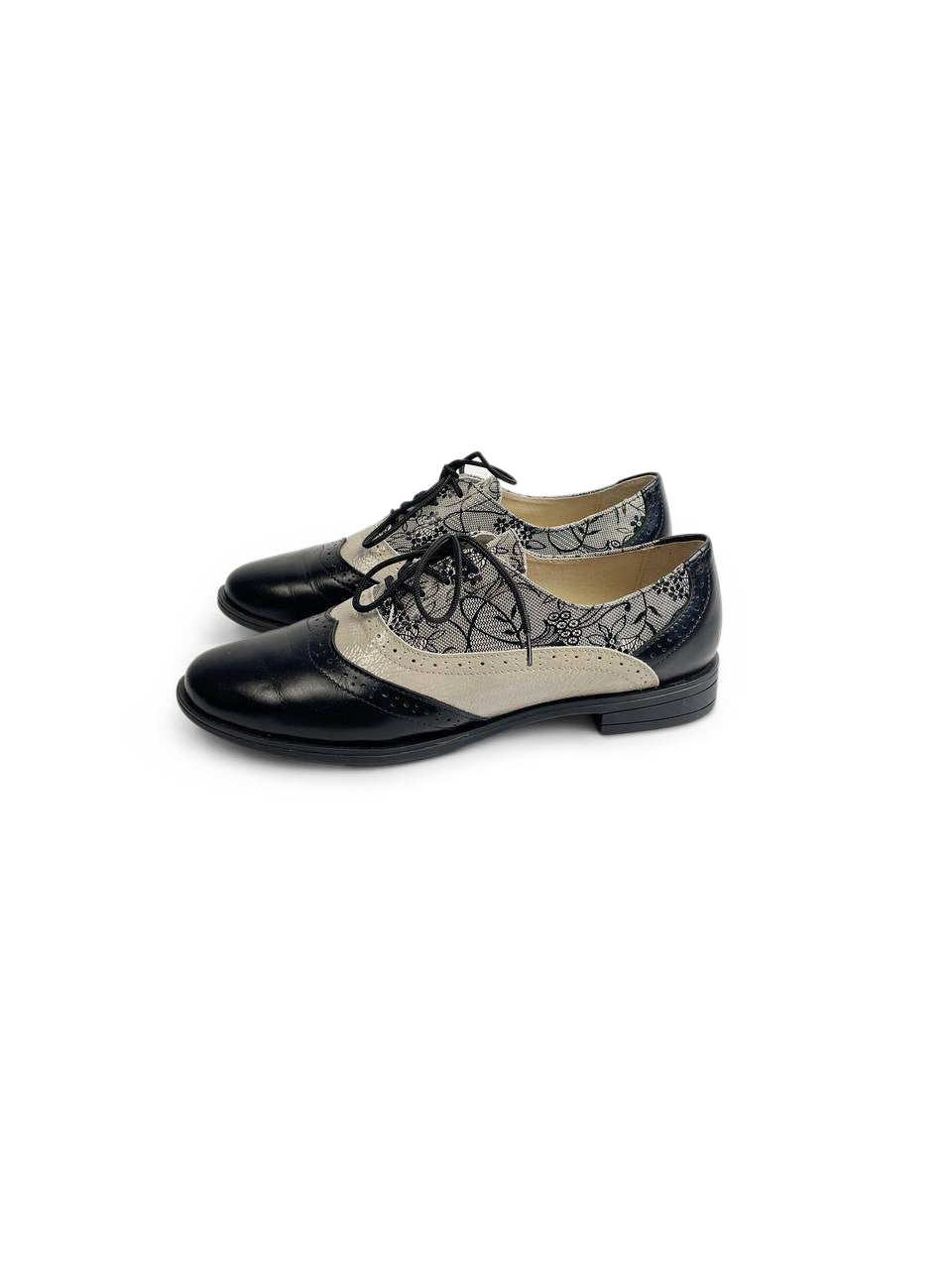 Handmade Brogues Flats For Women Three Leather Tone