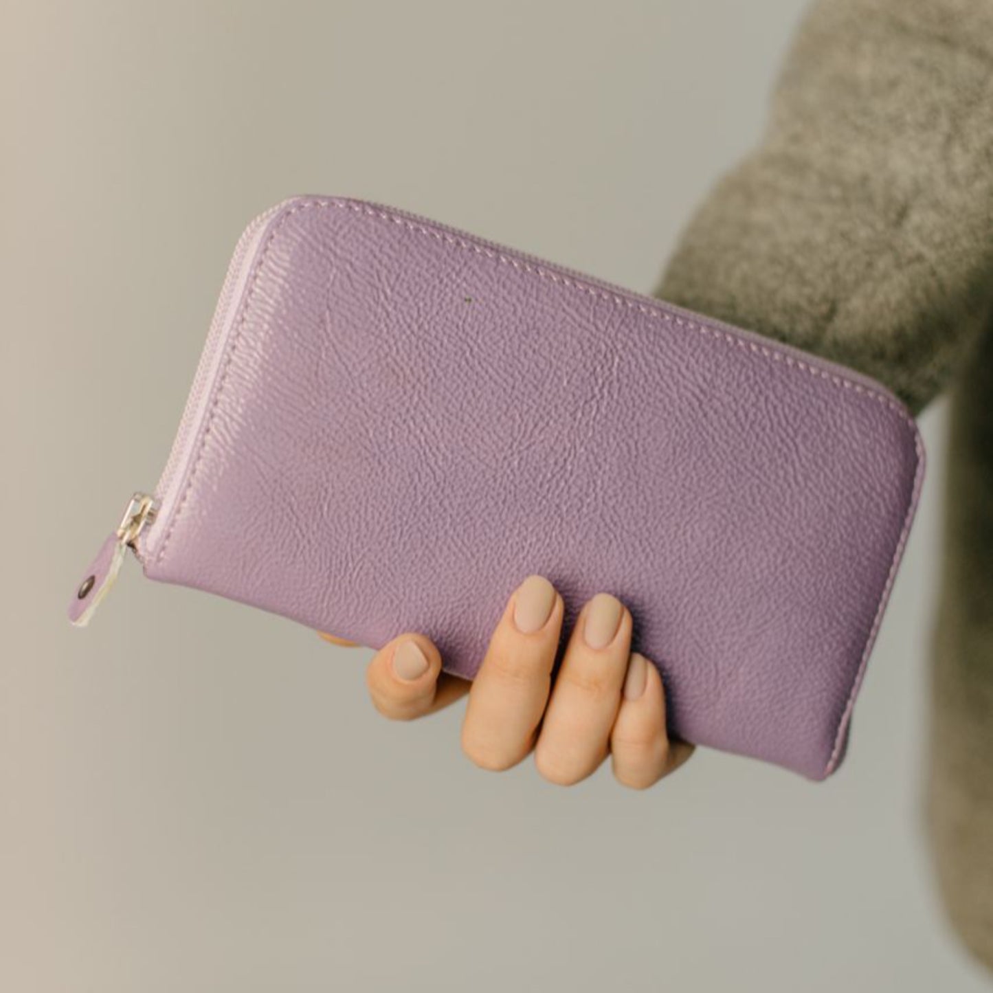Leather Wallet For Women Purple Patent Free Personalized