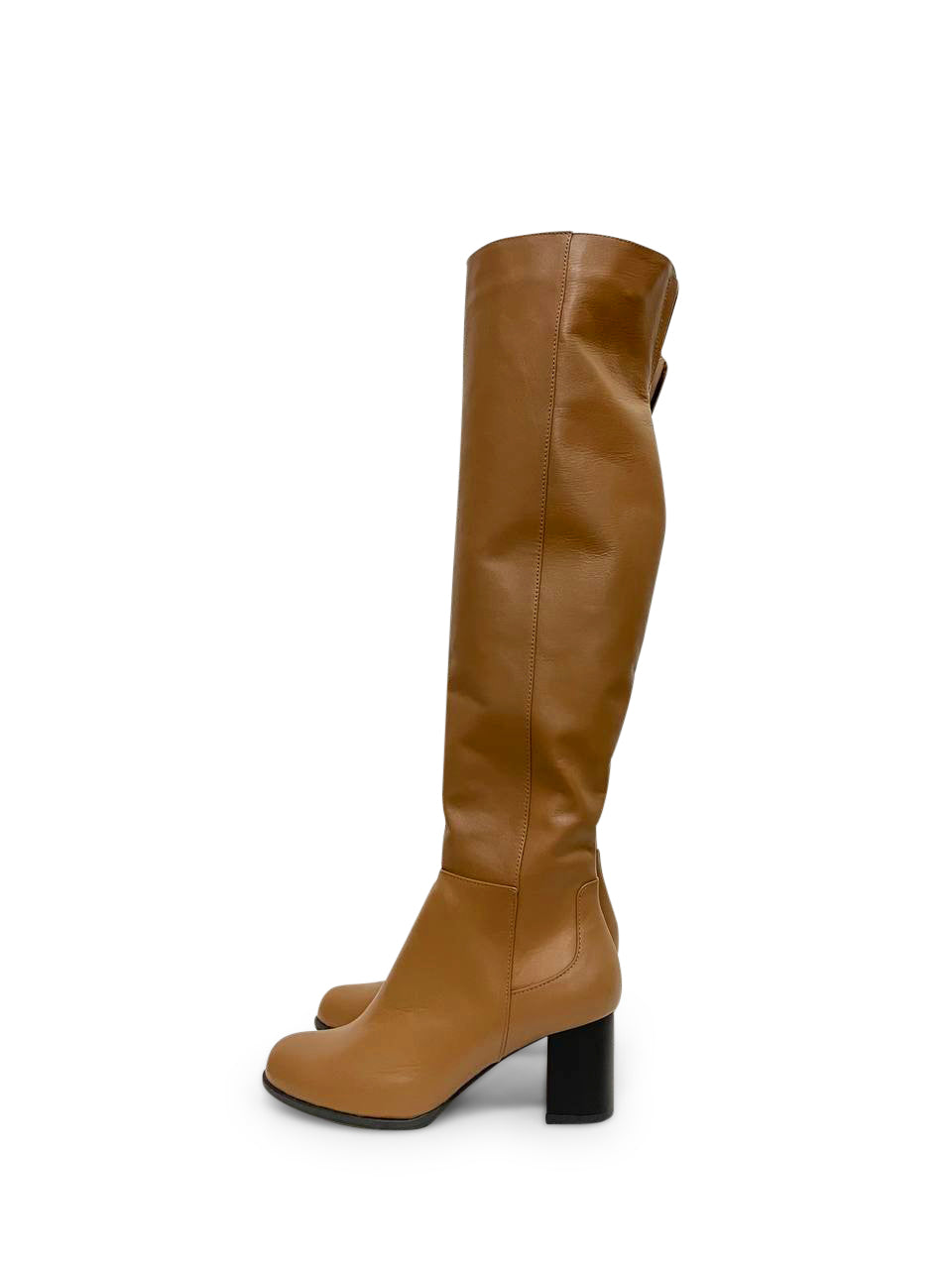 Things High Heeled Boots Brown Leather For Women