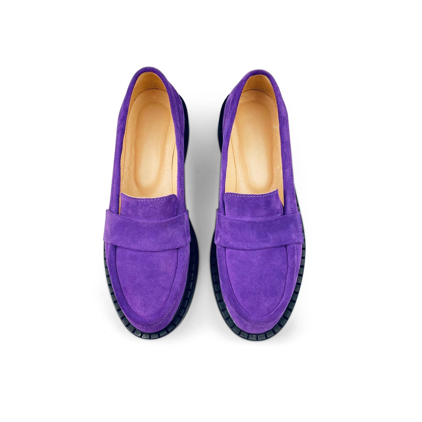 Platform Loafers For Women Purple Suede